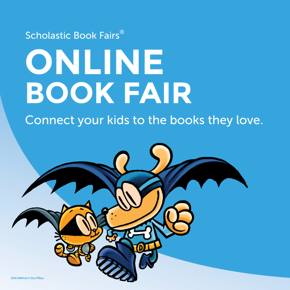 Scholastic Online Book Fair with Dog Man and Cat Kid